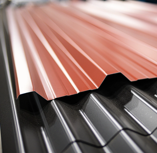R-panel metal roofing sheets in stock at San Antonio supplier